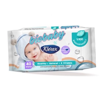 BİO BABY 100% BİODEGRADABLE BEBEK ISLAK MENDİLİ 40 ADET 1